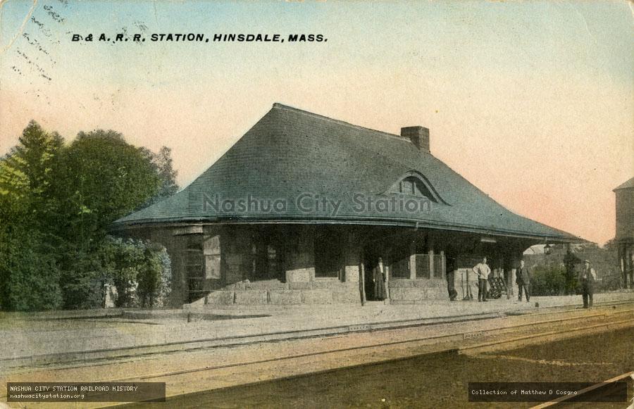 Postcard: Boston & Albany Railroad Station, Hinsdale, Massachusetts